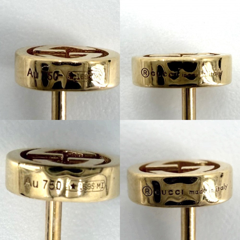 GUCCI グッチ ピアス インターロッキングG アクセサリー ジュエリー 18金YG Au750 小さめ シンプル K18イエローゴールド 662111 レディース 約2.1g【中古品】