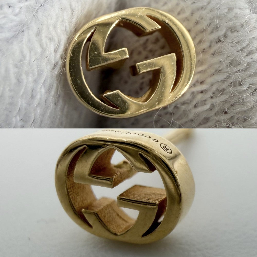 GUCCI グッチ ピアス インターロッキングG アクセサリー ジュエリー 18金YG Au750 小さめ シンプル K18イエローゴールド 662111 レディース 約2.1g【中古品】