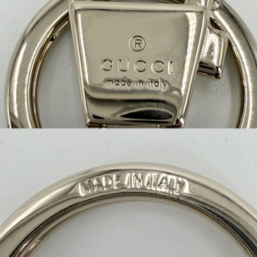 GUCCI グッチ キーリング ヒグチユウココラボ キーホルダー チャーム 猫 アクセサリー GGスプリーム 851743 レザー ブルー 青 ピンク ゴールド金具 レディース【中古品】