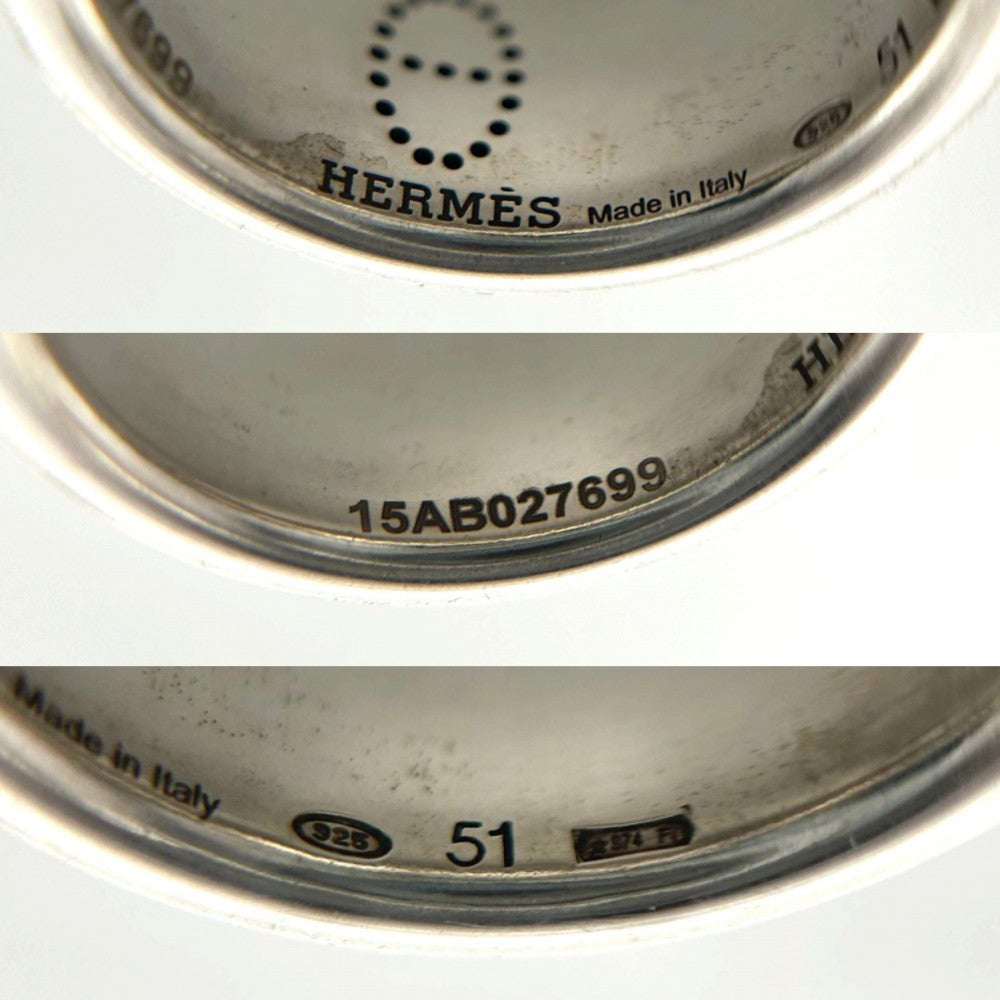 HERMES エルメス 指輪 エクリプスリュバン リング アクセサリー ジュエリー 小物 51サイズ シルバー925 約10.5号 シルバー レディース 約12.5g【中古品】