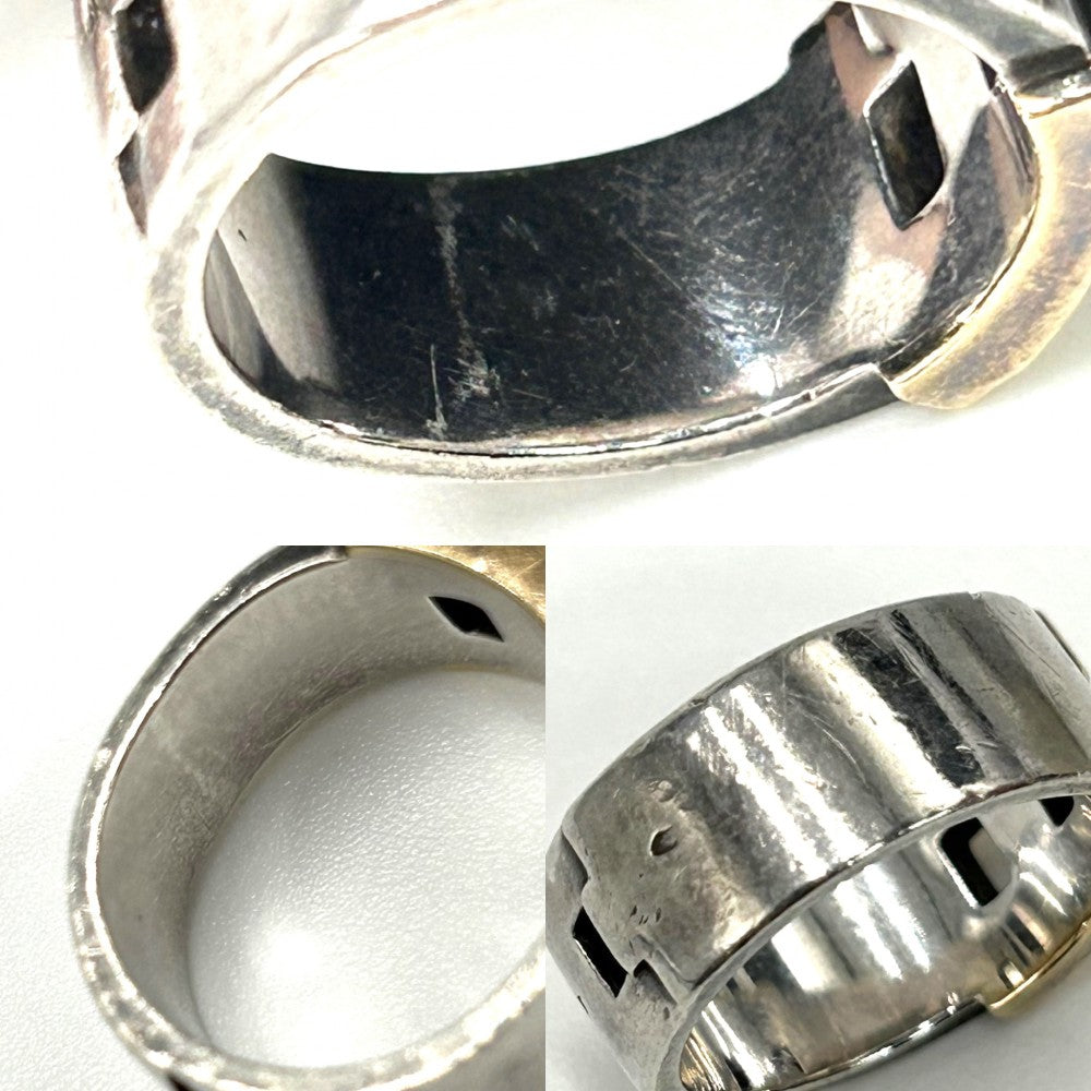 HERMES エルメス 指輪 ヘラクレスリング 51サイズ アクセサリー コンビ ジュエリー 小物 ヴィンテージ Au750 18金 シルバー925 K18ゴールド 約9号 ゴールド シルバー レディース 約8.2g【中古品】