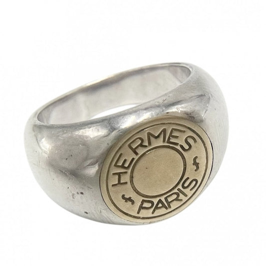 【開店SALE】 HERMES エルメス 指輪 セリエ リング ジュエリー アクセサリー コンビ ヴィンテージ Au750 18金 シルバー925 K18ゴールド 約11号 ゴールド シルバー メンズ 約13.8g【中古品】
