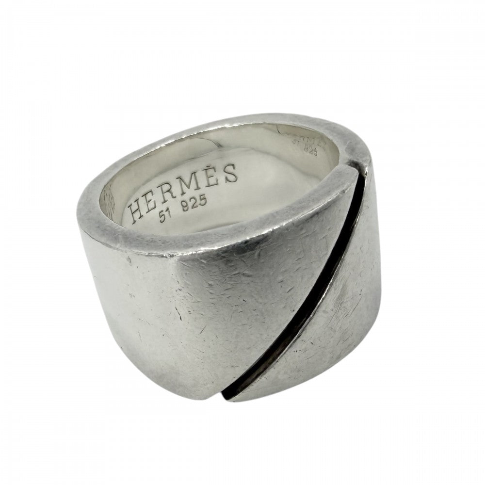 【開店SALE】 HERMES エルメス 指輪 カッティング リング アクセサリー ジュエリー 51サイズ シルバー925 約9.5号 レディース 約14.7g【中古品】