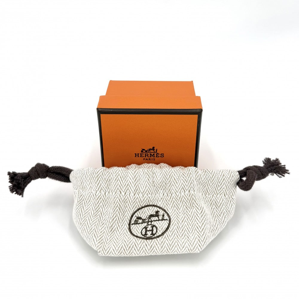 HERMES エルメス 指輪 ブリコルMM リング オーロラ アクセサリー 55サイズ ピンクゴールドプレーテッド 約14号 ゴールド ライトブルー レディース 約7.3g【中古品】
