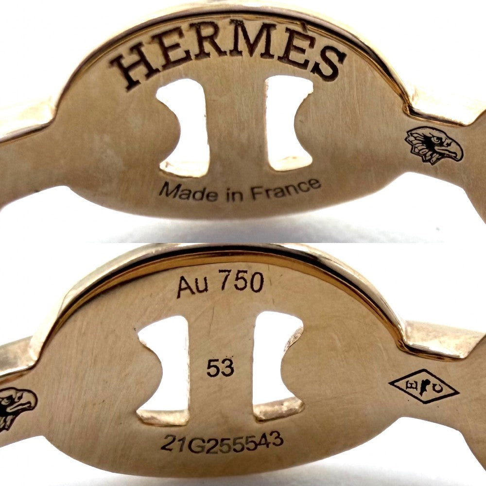 HERMES エルメス 指輪 シェーヌダンクル アンシェネ アクセサリー ジュエリー 小物 53サイズ 18金PG 750 K18ピンクゴールド 約12.5号 メンズ 約3.7g【中古品】