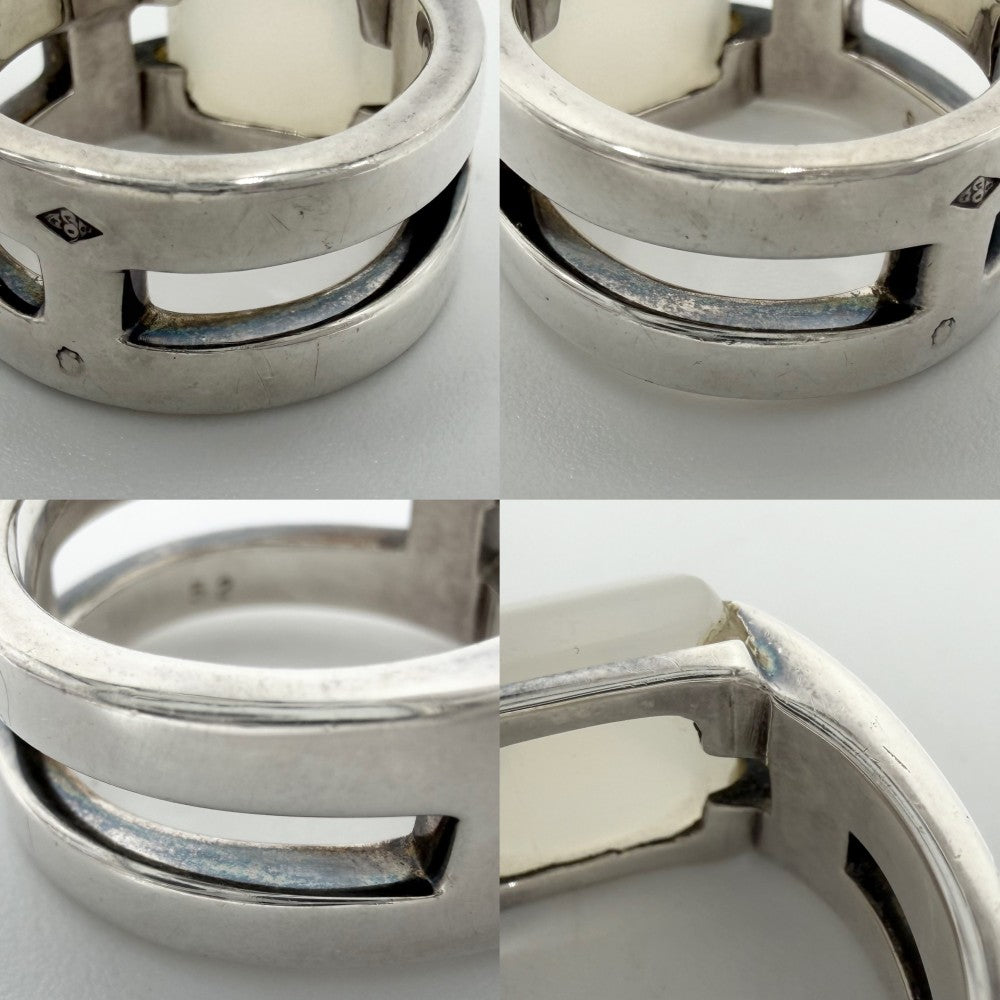 HERMES エルメス 指輪 メドール アクセサリー ジュエリー ヴィンテージ 小物 52サイズ シルバー925 ムーンストーン 約9.5号 レディース 約9.8g【中古品】
