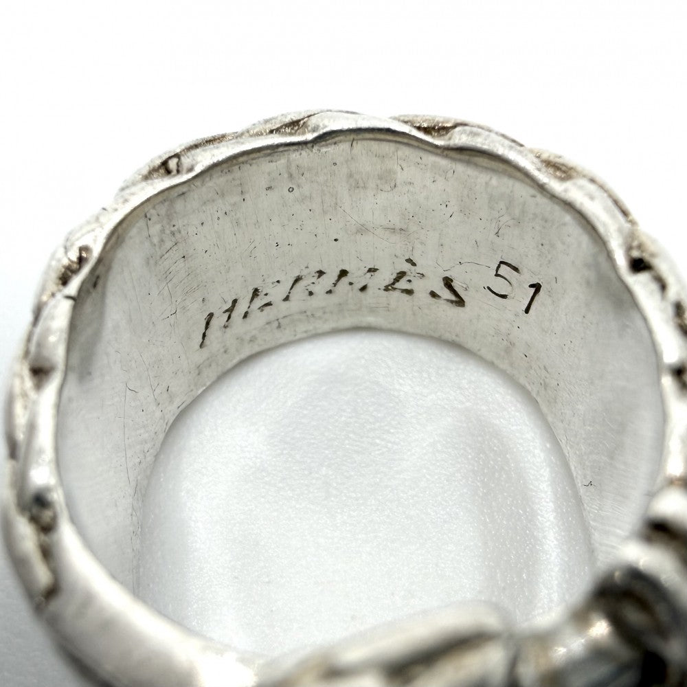 HERMES エルメス 指輪 ディアンヌ リング アクセサリー ジュエリー ベルトモチーフ ヴィンテージ 51サイズ シルバー925 約8号 レディース 約12.7g【中古品】