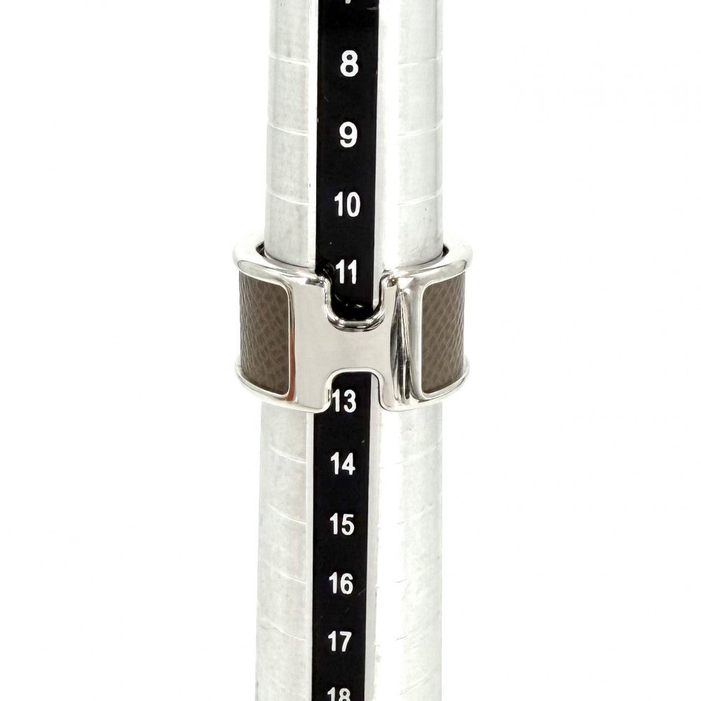 HERMES エルメス 指輪 オランプGM リング アクセサリー Sサイズ ベージュ 小物 約12号 シルバー エトゥープ レディース 約8.1g【中古品】