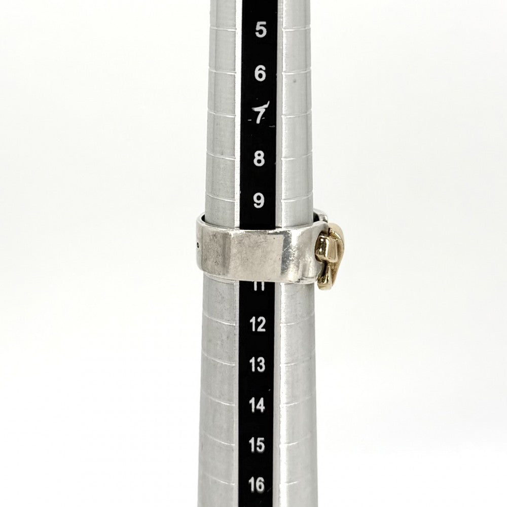 HERMES エルメス 指輪 リボン ラセットリング アクセサリー ジュエリー ヴィンテージ 52サイズ 18金 シルバー925 K18ゴールド 約9.5号 レディース 約7.8g【中古品】