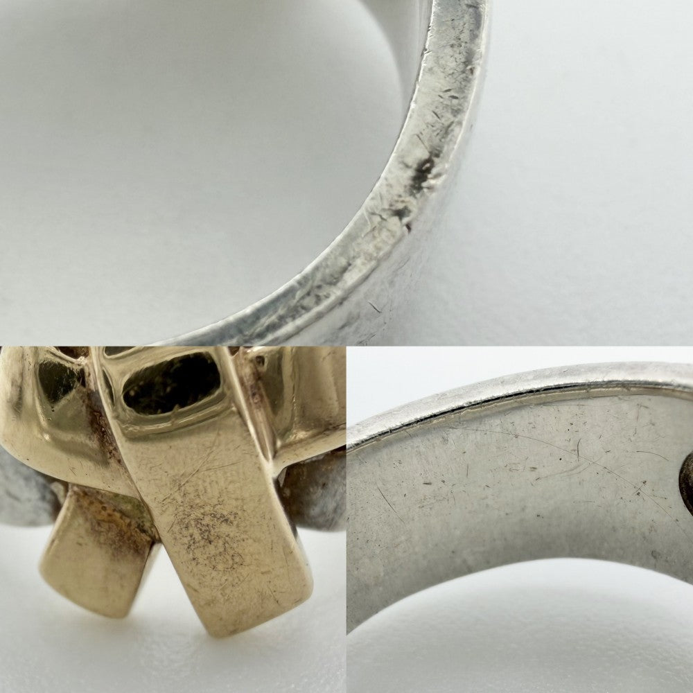 HERMES エルメス 指輪 リボン ラセットリング アクセサリー ジュエリー ヴィンテージ 52サイズ 18金 シルバー925 K18ゴールド 約9.5号 レディース 約7.8g【中古品】