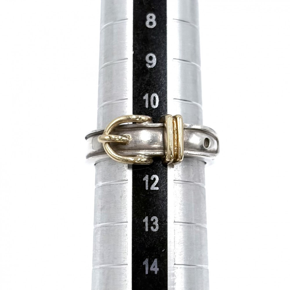 HERMES エルメス 指輪 サンチュール リング アクセサリー ジュエリー ベルトモチーフ Au750 18金 52サイズ シルバー925 K18ゴールド 約11号 レディース 約4.7g【中古品】