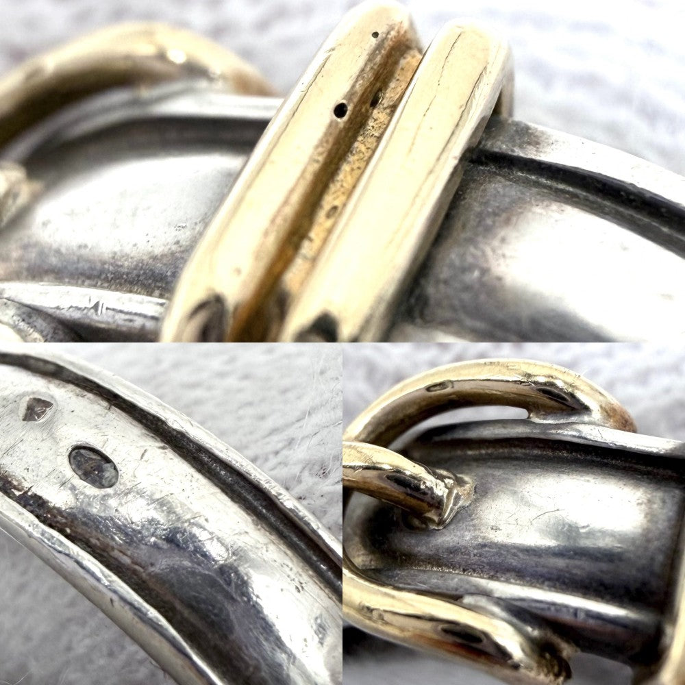 HERMES エルメス 指輪 サンチュール リング アクセサリー ジュエリー ベルトモチーフ Au750 18金 52サイズ シルバー925 K18ゴールド 約11号 レディース 約4.7g【中古品】