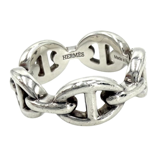 HERMES エルメス 指輪 シェーヌダンクル アンシェネ アクセサリー ジュエリー 小物 49サイズ シルバー925 約8.5号 ユニセックス 約5.2g【中古品】