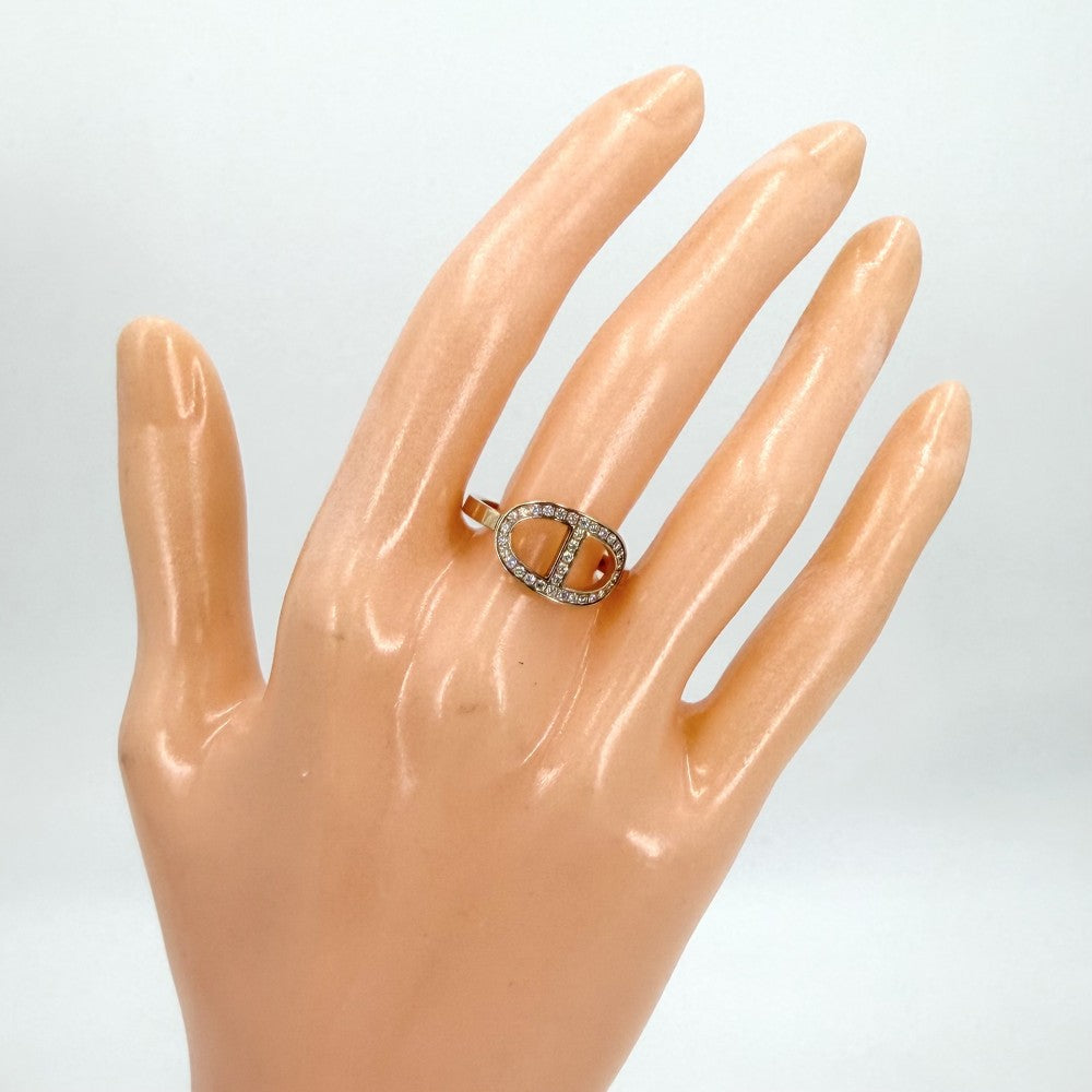 HERMES エルメス 指輪 シェーヌダンクル コントゥール リング アクセサリー ジュエリー Au750 18金PG 53サイズ K18ピンクゴールド ダイヤモンド 約12.5号 ゴールド レディース 約3.5g【中古品】