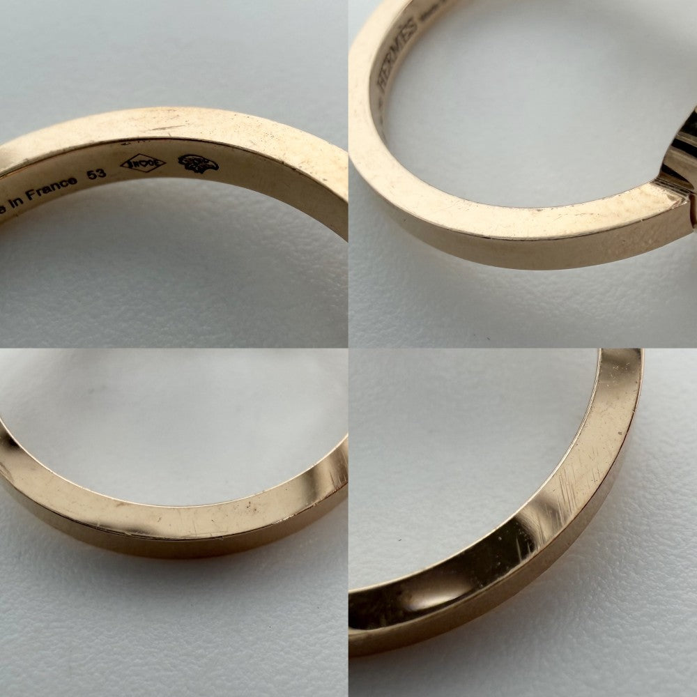 HERMES エルメス 指輪 シェーヌダンクル コントゥール リング アクセサリー ジュエリー Au750 18金PG 53サイズ K18ピンクゴールド ダイヤモンド 約12.5号 ゴールド レディース 約3.5g【中古品】