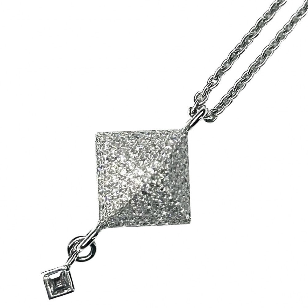 HERMES エルメス ネックレス メドール ペンダント ジュエリー アクセサリー 18金 750WG K18ホワイトゴールド ダイヤモンド0.35ct レディース 約5.0g【中古品】
