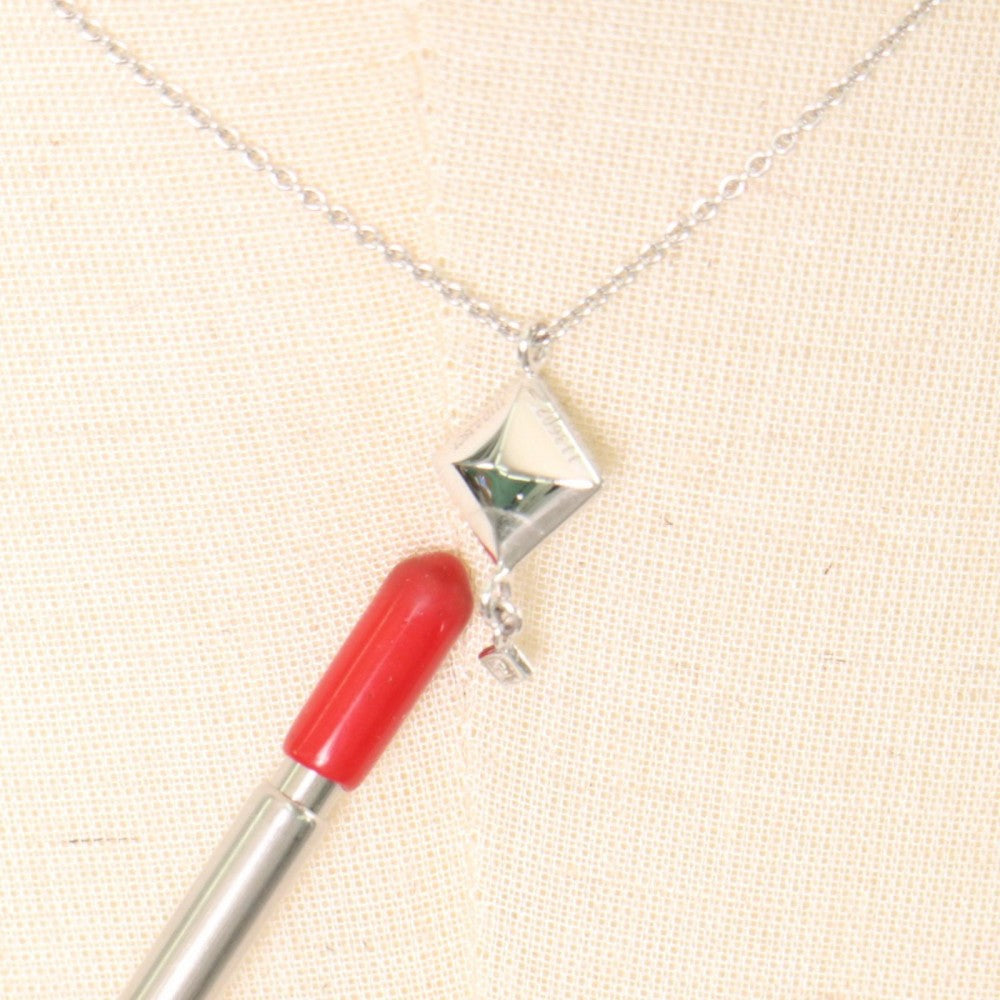 HERMES エルメス ネックレス メドール ペンダント ジュエリー アクセサリー 18金 750WG K18ホワイトゴールド ダイヤモンド0.35ct レディース 約5.0g【中古品】