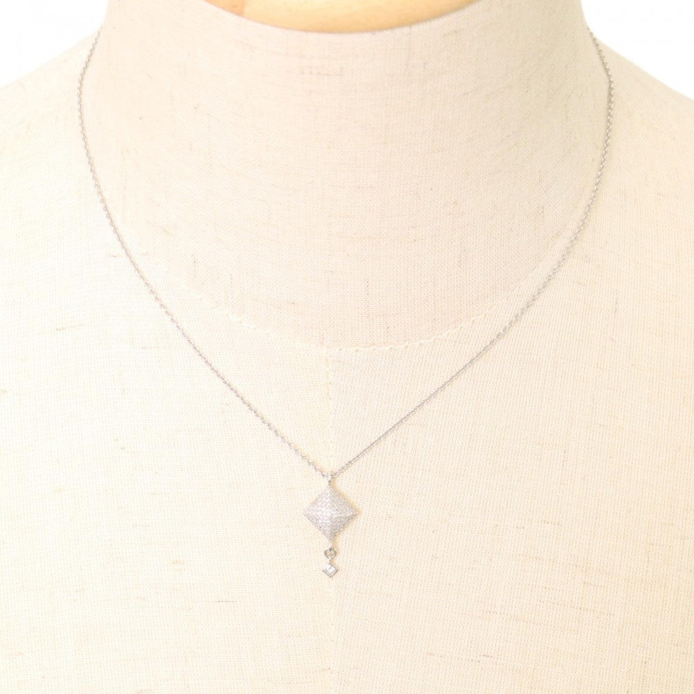 HERMES エルメス ネックレス メドール ペンダント ジュエリー アクセサリー 18金 750WG K18ホワイトゴールド ダイヤモンド0.35ct レディース 約5.0g【中古品】