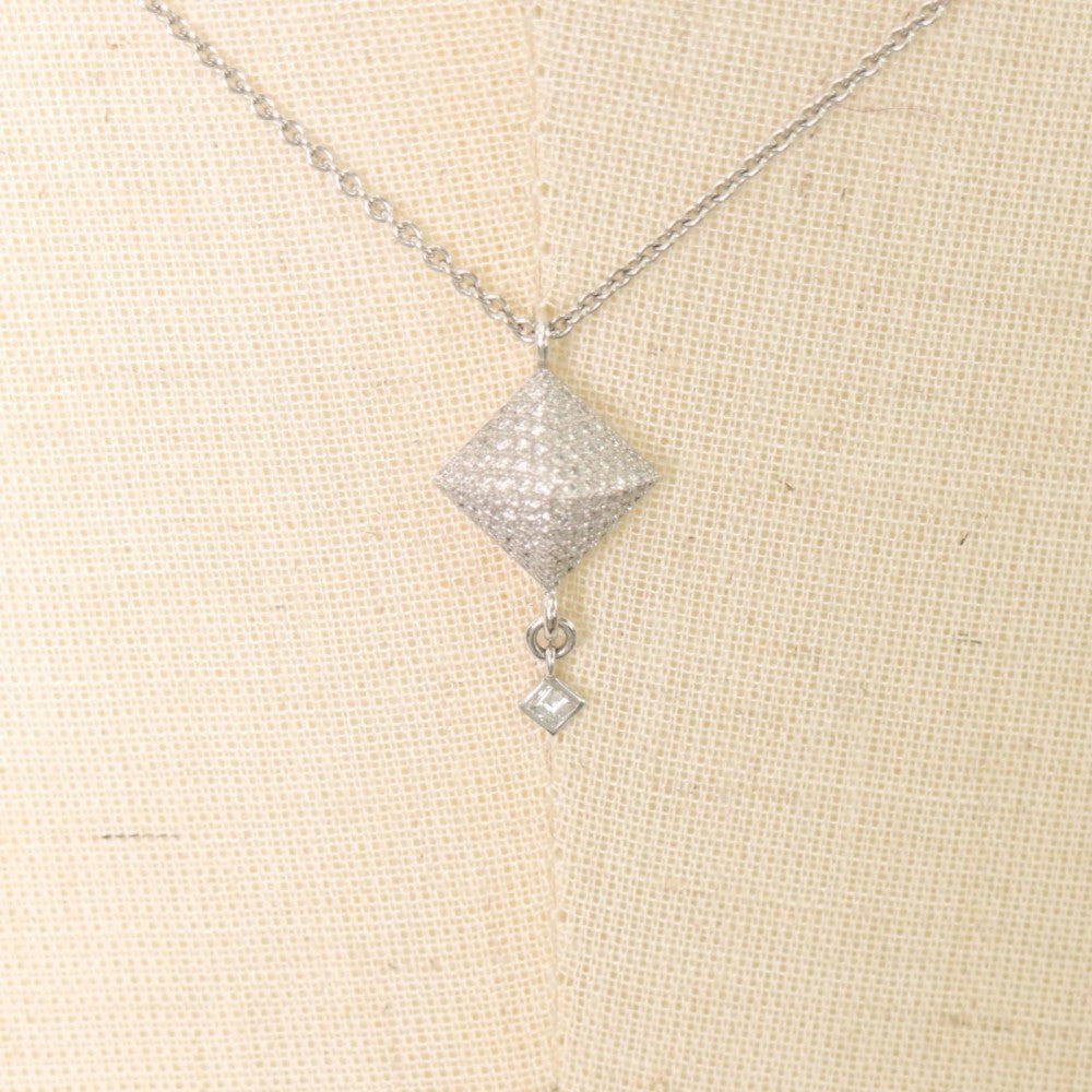 HERMES エルメス ネックレス メドール ペンダント ジュエリー アクセサリー 18金 750WG K18ホワイトゴールド ダイヤモンド0.35ct レディース 約5.0g【中古品】