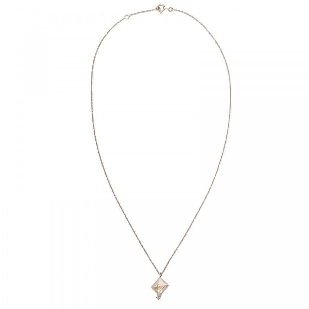 HERMES エルメス ネックレス メドール ペンダント ジュエリー アクセサリー 18金 750WG K18ホワイトゴールド ダイヤモンド0.35ct レディース 約5.0g【中古品】