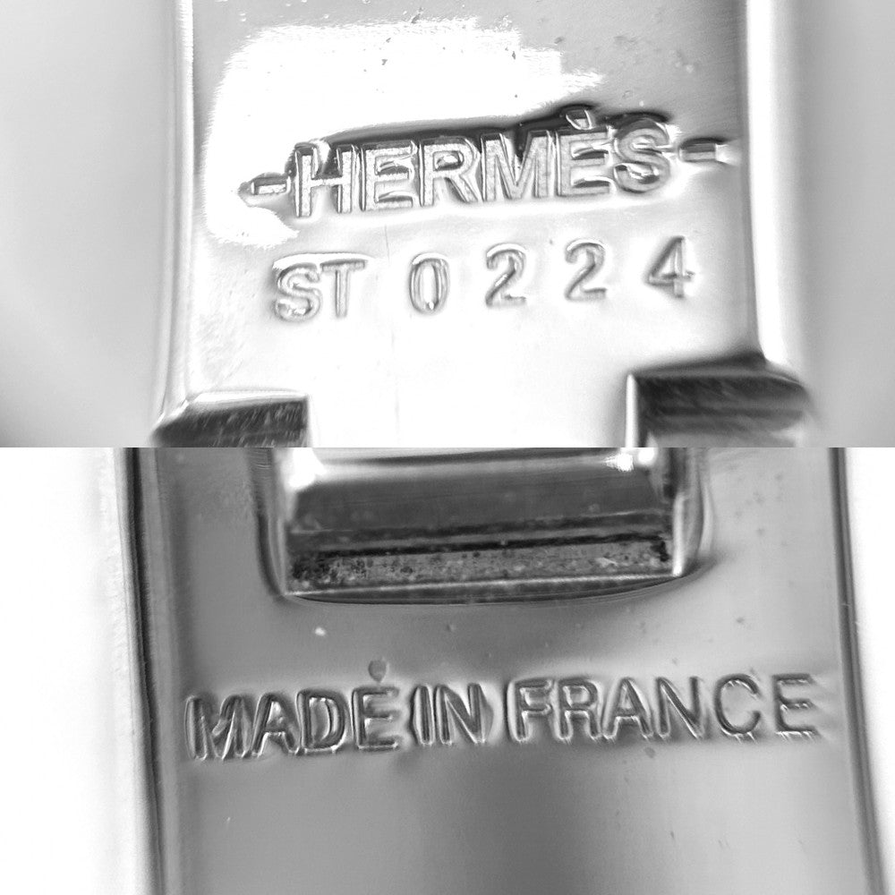 HERMES エルメス バングル クリックグレナン エナメルブレスレット アクセサリー 小物 ブラック 黒 ノワール・マット シルバー金具 レディース 約43.6g【中古品】