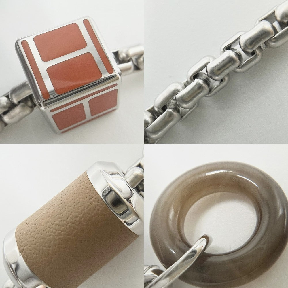 HERMES エルメス ブレスレット メリメロ アクセサリー ジュエリー メンズ レディース バッファローホーン レザー ブラウン 茶 オレンジ ユニセックス 約27.6g【中古品】