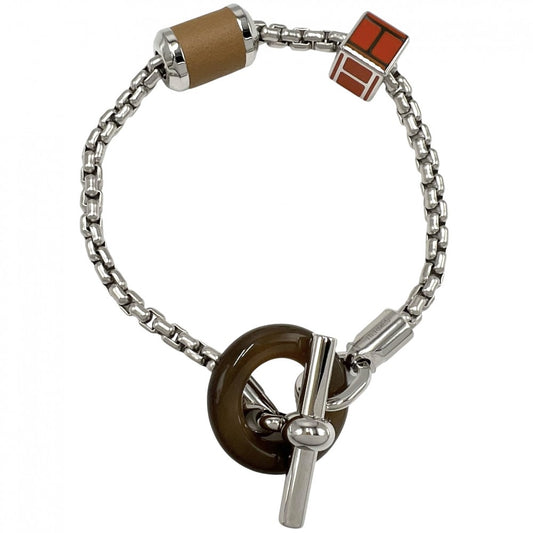 【開店SALE】 HERMES エルメス ブレスレット メリメロ アクセサリー ジュエリー メンズ レディース バッファローホーン レザー ブラウン 茶 オレンジ ユニセックス 約27.6g【中古品】