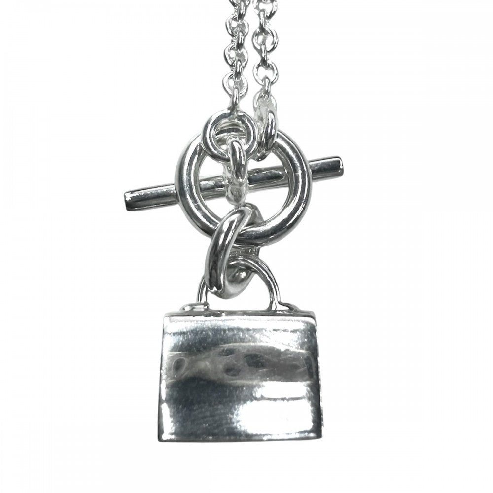 【開店SALE】 HERMES エルメス ネックレス ペンダント アミュレットケリー　 バッグモチーフ　 アクセサリー シルバー925 レディース 約10.3g【中古品】