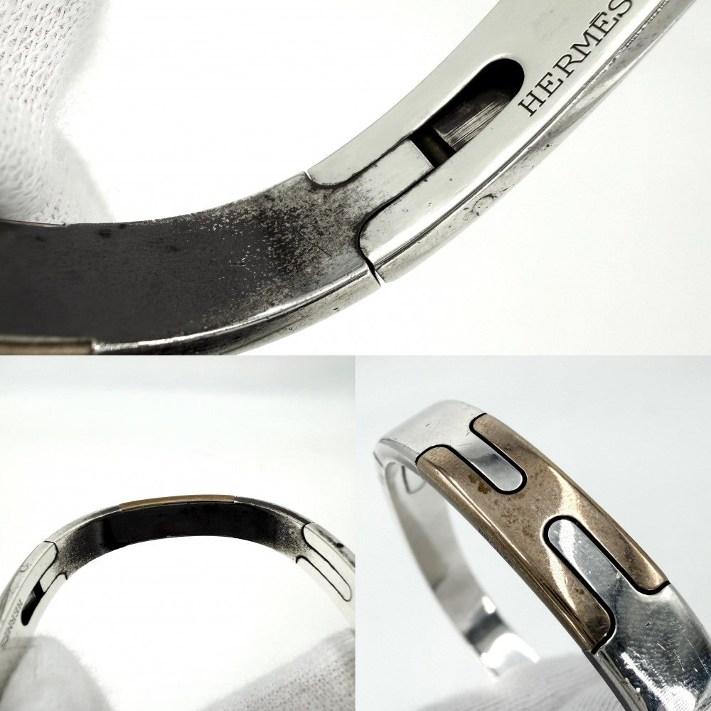 HERMES エルメス バングル ヘラクレス ブレスレット アクセサリー 小物 コンビ シルバー925 ブロンズ シルバー ブロンズ メンズ 約50.2g【中古品】