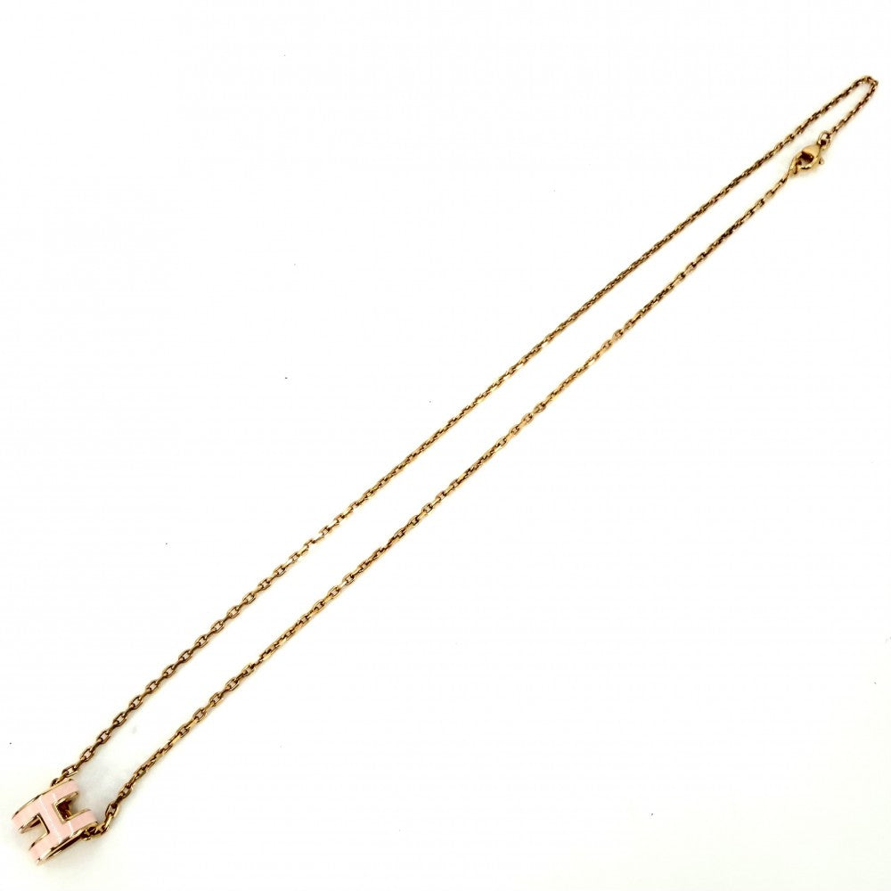 HERMES エルメス ネックレス ポップアッシュ　ミニ アクセサリー ピンク ゴールド レディース 約3.0g【中古品】