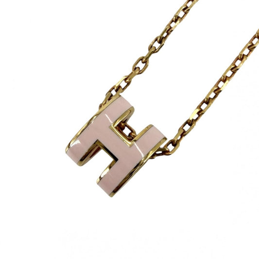HERMES エルメス ネックレス ポップアッシュ　ミニ アクセサリー ピンク ゴールド レディース 約3.0g【中古品】