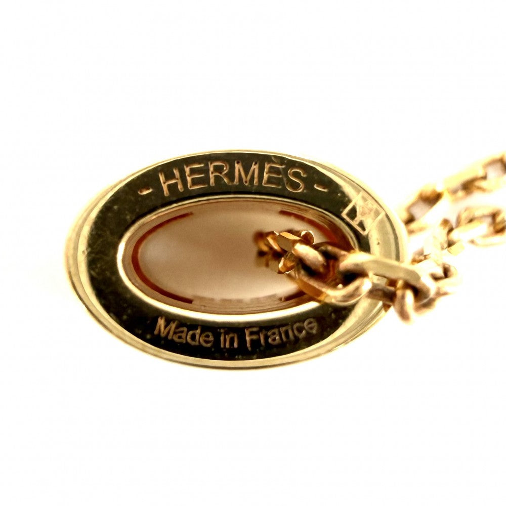 HERMES エルメス ネックレス ポップアッシュ　ミニ アクセサリー ピンク ゴールド レディース 約3.0g【中古品】