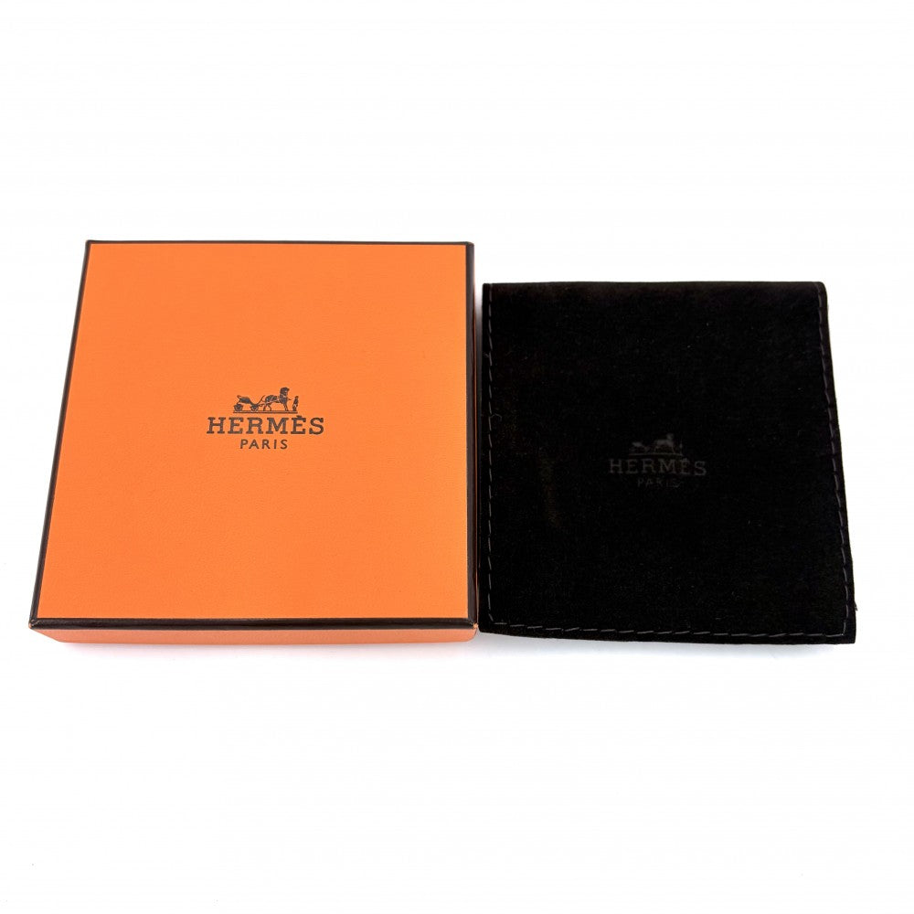 HERMES エルメス ブレスレット レザーブレスレット トゥルニ　トレッセ コードブレスレット アクセサリー レザー ブラック 黒 シルバー金具 レディース 約11.1g【中古品】