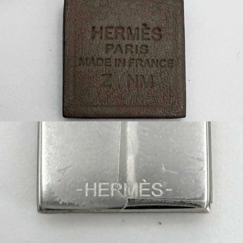 HERMES エルメス ネックレス オーケリーPM カデナ アクセサリー レザー Z刻印 ブラウン 茶 シルバー レディース 約6.7g 2021年【中古品】