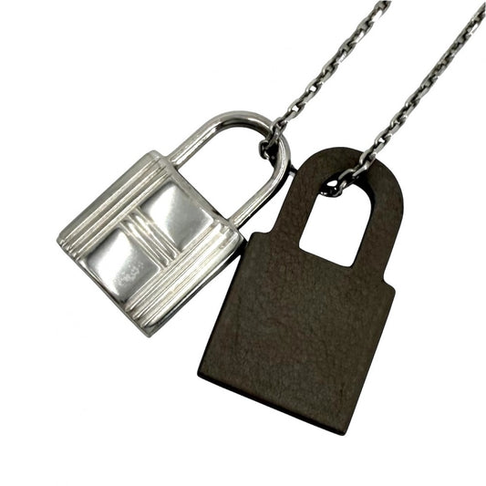 HERMES エルメス ネックレス オーケリーPM カデナ アクセサリー レザー Z刻印 ブラウン 茶 シルバー レディース 約6.7g 2021年【中古品】