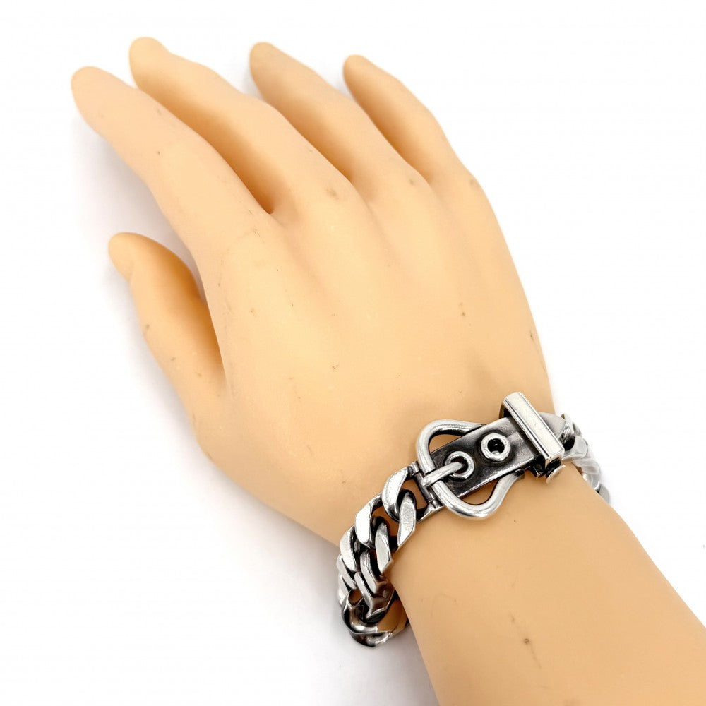 HERMES エルメス ブレスレット ブルックセリエMM ジュエリー アクセサリー 小物 シルバー925 メンズ 約72.4g【中古品】