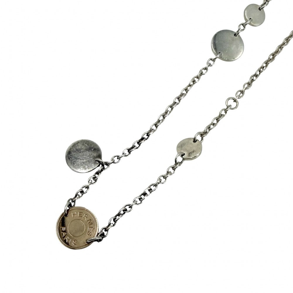 HERMES エルメス ネックレス セリエ コンフェッティ80 ロングネックレス ジュエリー アクセサリー Au750 18金PG シルバー925 K18ピンクゴールド レディース 約24.0g【中古品】