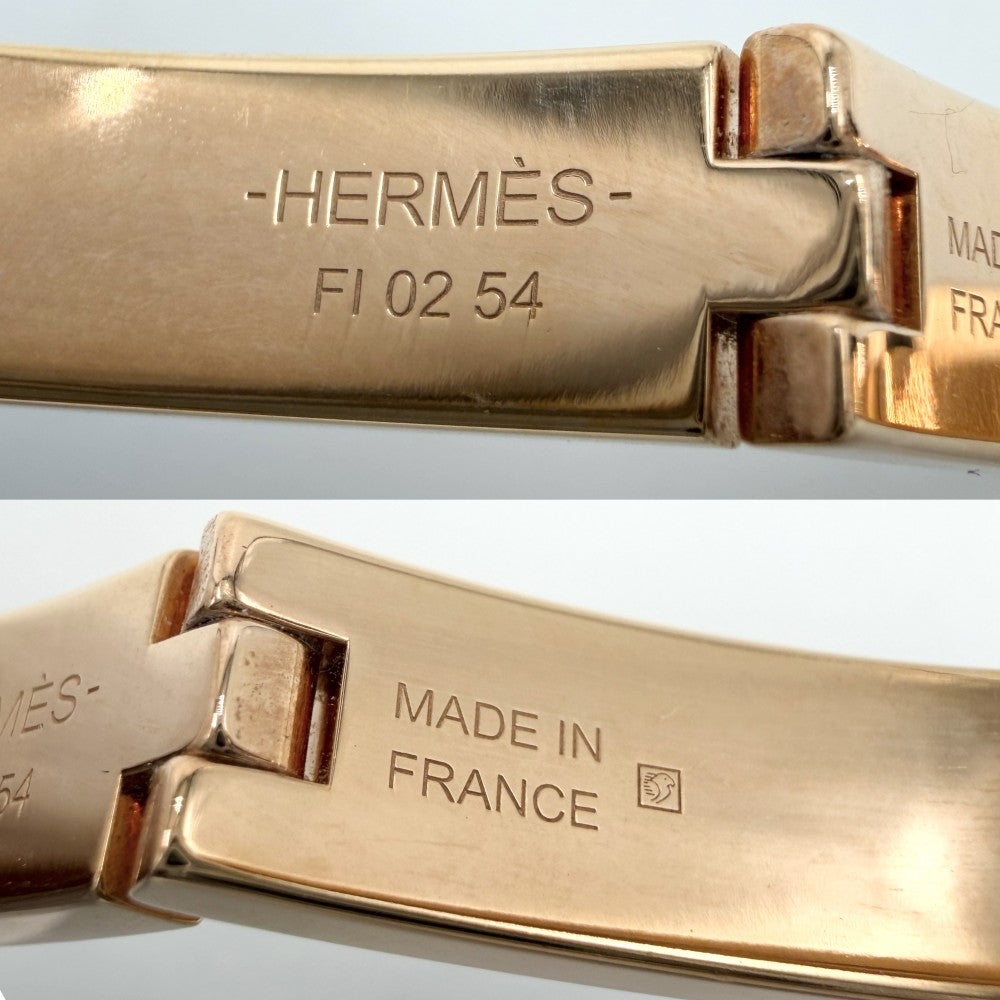 HERMES エルメス バングル ミニ・クリック シェーヌ・ダンクル ブレスレット アクセサリー 小物 アイボリー ゴールデンローズ レディース 約28.4g【中古品】