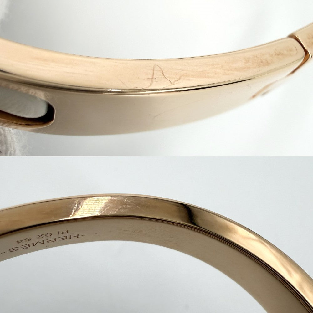 HERMES エルメス バングル ミニ・クリック シェーヌ・ダンクル ブレスレット アクセサリー 小物 アイボリー ゴールデンローズ レディース 約28.4g【中古品】