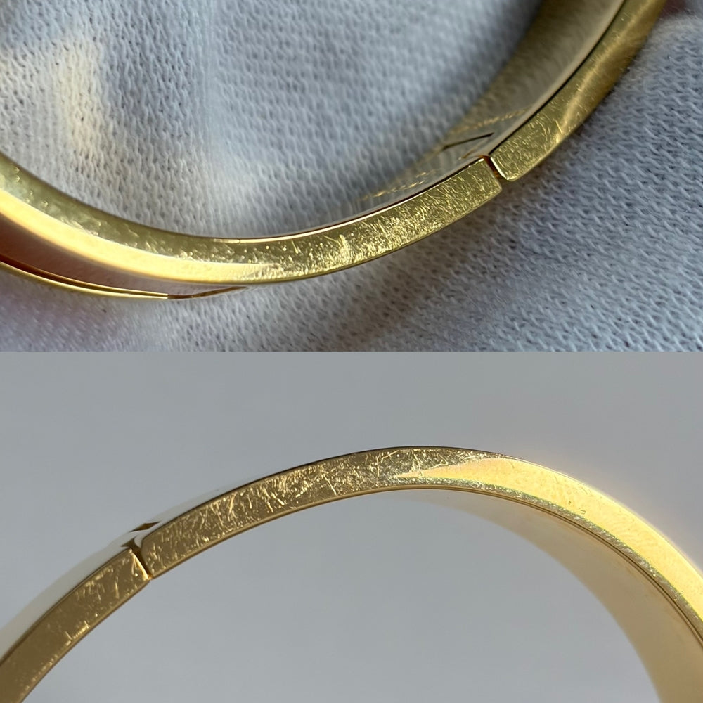 HERMES エルメス バングル クリックH PM ブレスレット アクセサリー ゴールド オレンジ レディース 約35.3g【中古品】