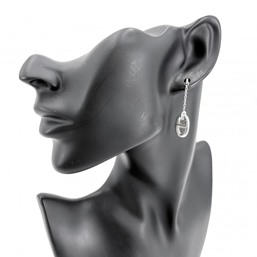 HERMES エルメス ピアス シェーヌダンクル ファランドールMM アクセサリー ジュエリー シルバー925 レディース 約7.0g【中古品】