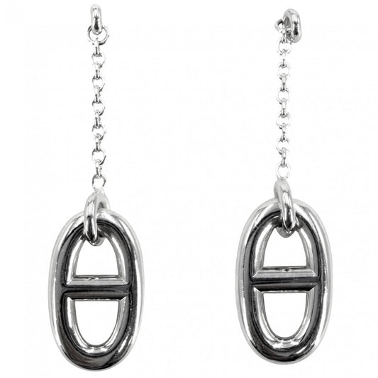HERMES エルメス ピアス シェーヌダンクル ファランドールMM アクセサリー ジュエリー シルバー925 レディース 約7.0g【中古品】