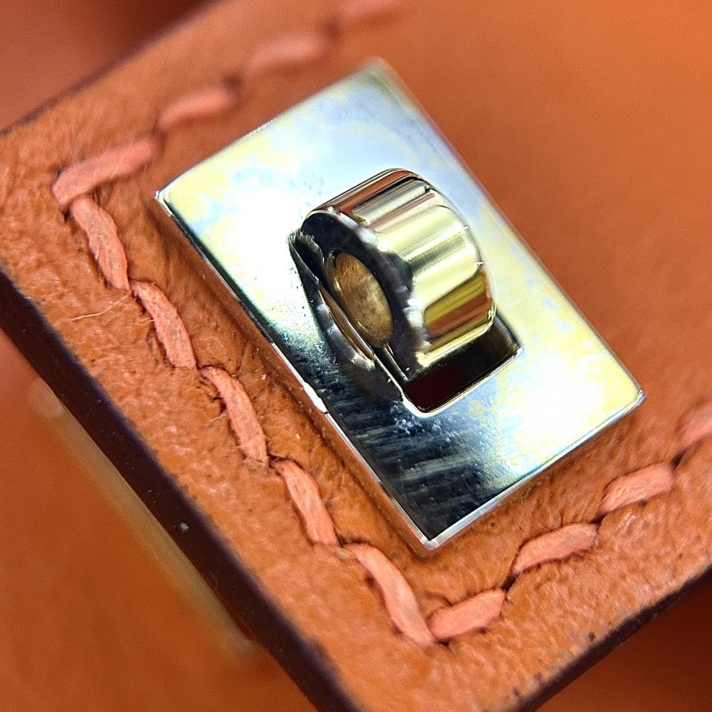 【開店SALE】 HERMES エルメス キーホルダー ビジュードサック ケリードール バッグチャーム 革 U刻印 レザー オレンジ イエロー ゴールド金具 レディース 2022年【中古品】