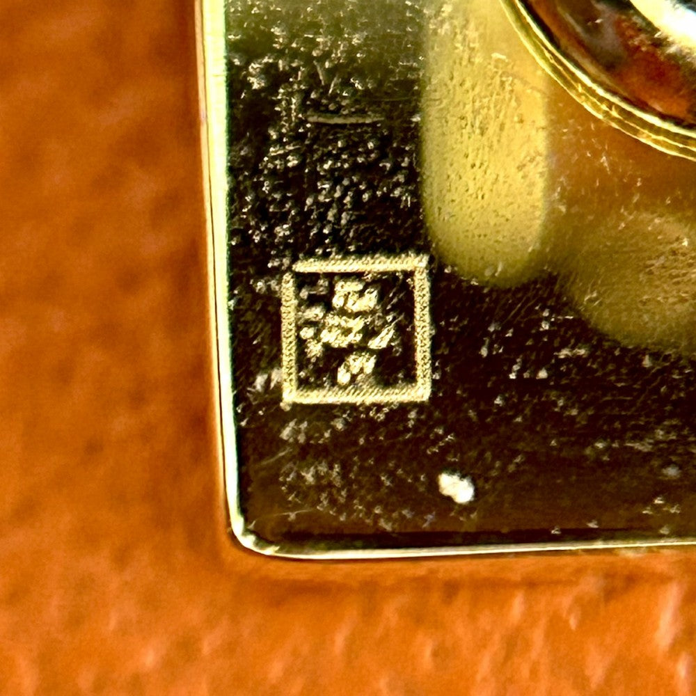 【開店SALE】 HERMES エルメス キーホルダー ビジュードサック ケリードール バッグチャーム 革 U刻印 レザー オレンジ イエロー ゴールド金具 レディース 2022年【中古品】