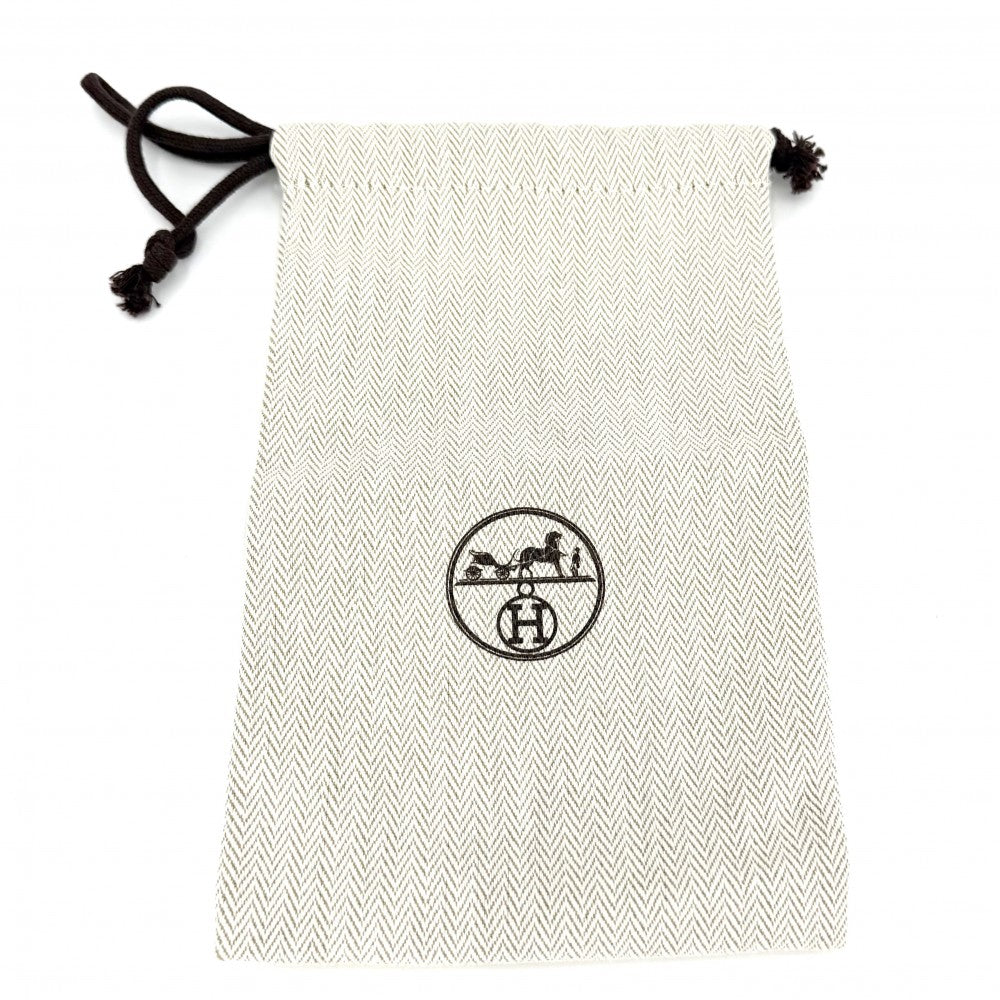 HERMES エルメス ネックレス カーナビー スタッズ ミニポーチ レザー ブラック 黒 シルバー金具 レディース【中古品】