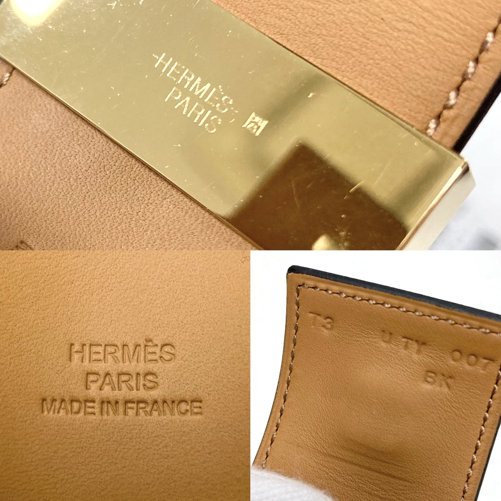 HERMES エルメス バングル コリエドシアン ブレスレット アクセサリー ボックスカーフ H068440CC89T3 U刻印 ブラック 黒 ゴールド金具 レディース 約120.4g 2022年【中古品】