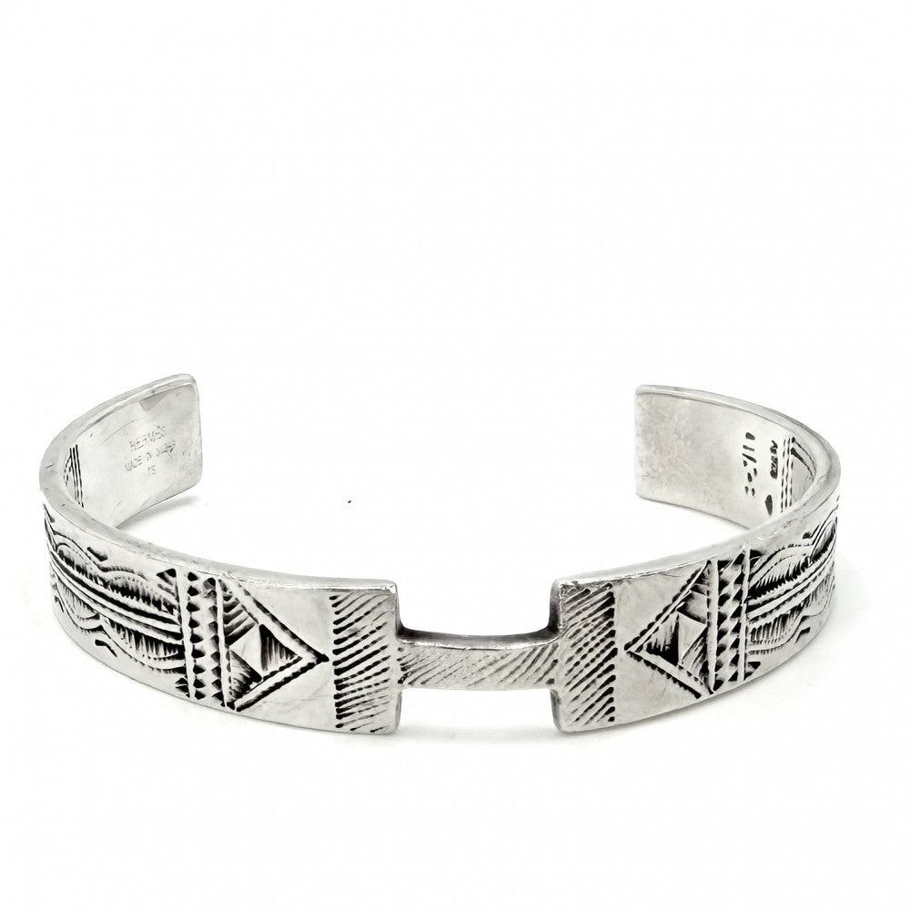 【開店SALE】 HERMES エルメス バングル トゥアレグ ブレスレット アクセサリー 小物 シルバー925 メンズ 約36.0g【中古品】