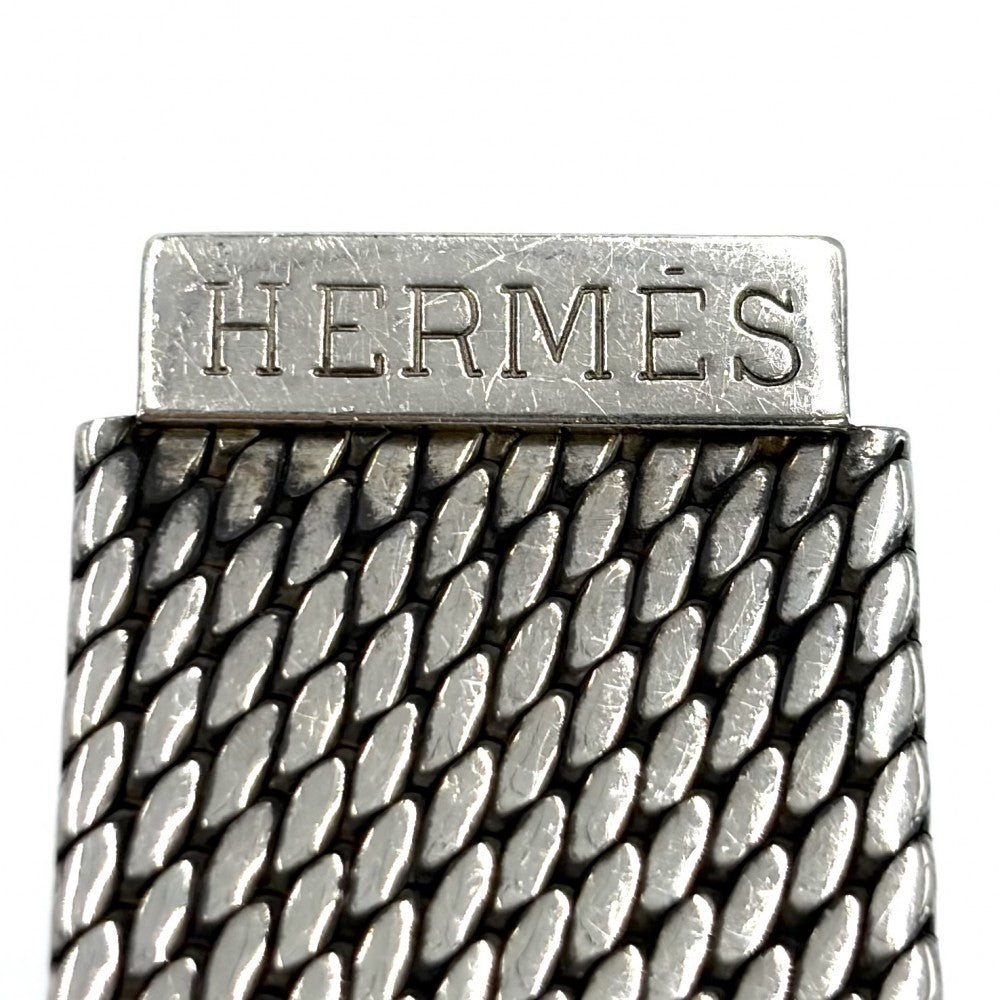 HERMES エルメス バングル メッシュ ブレスレット アクセサリー シルバー925 レディース 約97.0g【中古品】