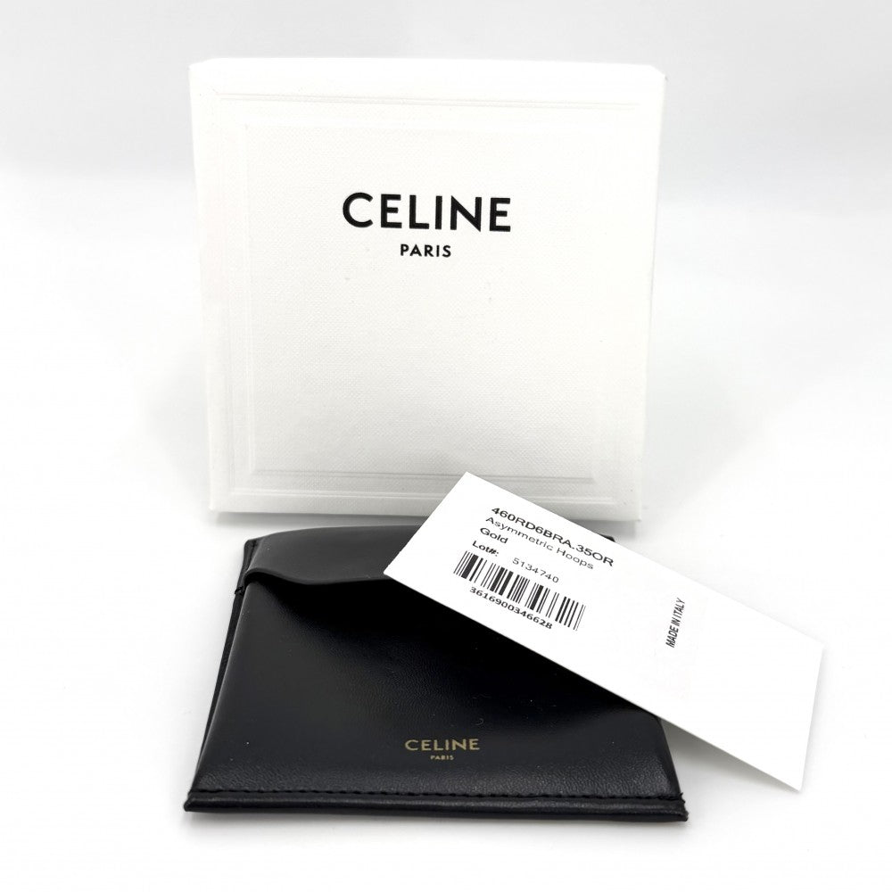 【開店SALE】 CELINE セリーヌ ピアス トリオンフ アシンメトリックフープ アクセサリー 460RD6BRA.35OR ゴールド レディース 約5.3g【中古品】