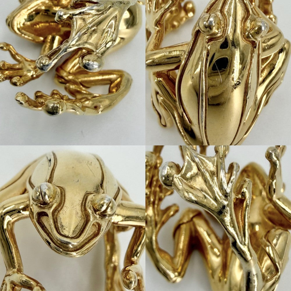 BOTTEGAVENETA ボッテガヴェネタ 指輪 ラナ カエル アクセサリー ジュエリー 蛙 シルバー925 約4号 ゴールド レディース 約18.9g【中古品】